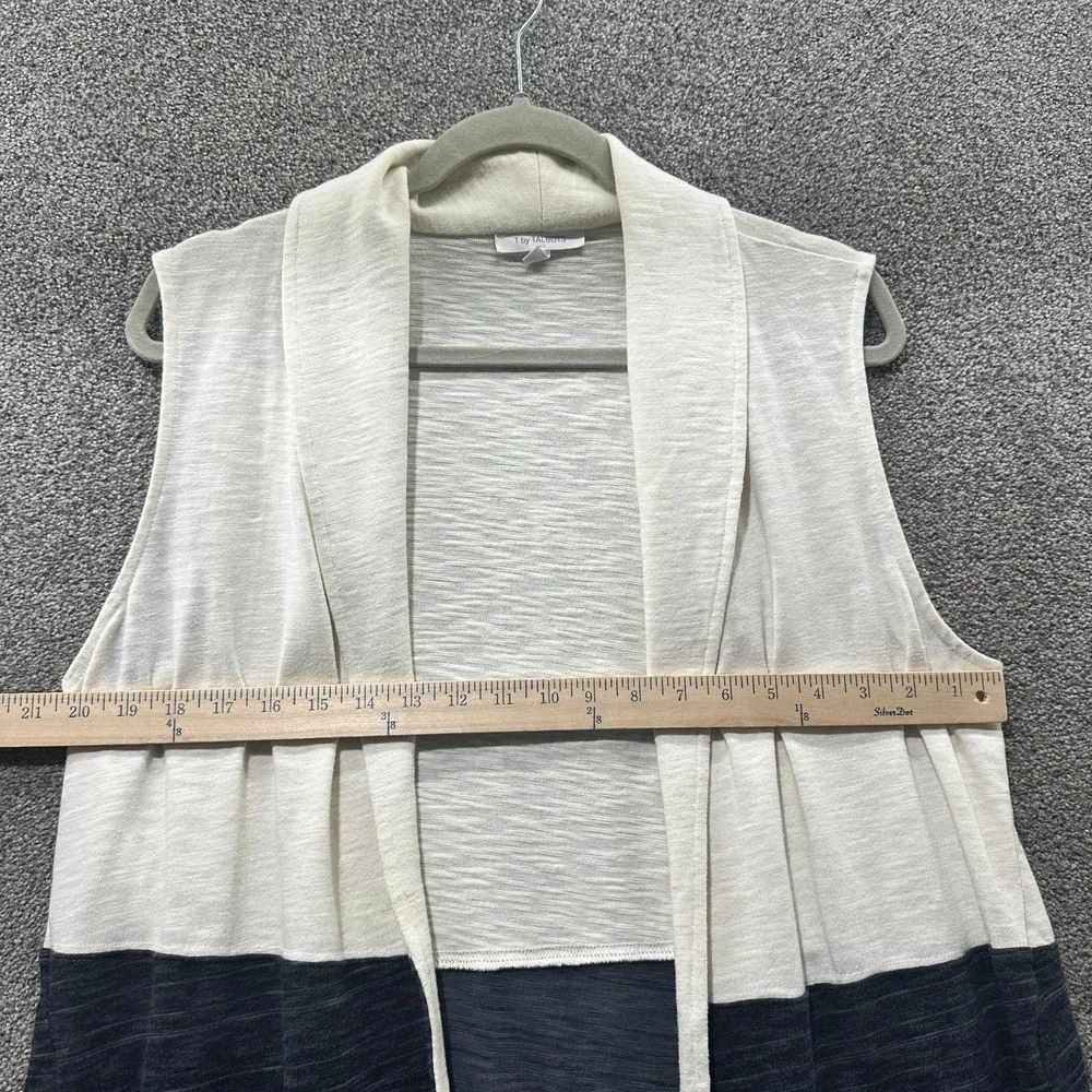 T by Talbots‎ Cardigan Sweater Women Large Petite Sleeveless Open Front - Picture 7 of 10